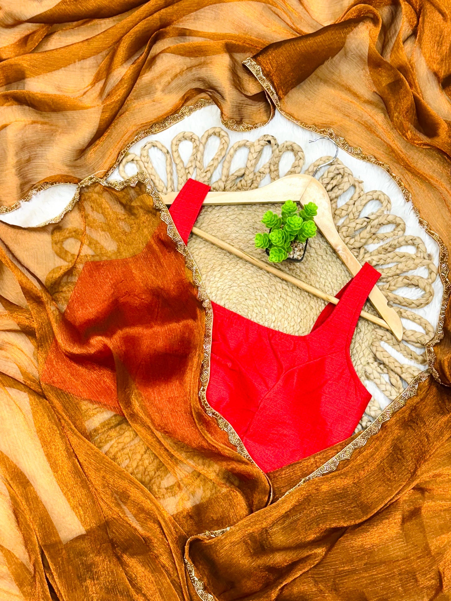Golden Mustard Handwoven Tissue Saree with Intricate Border – Elegant Traditional Indian Wear for Festive Occasions