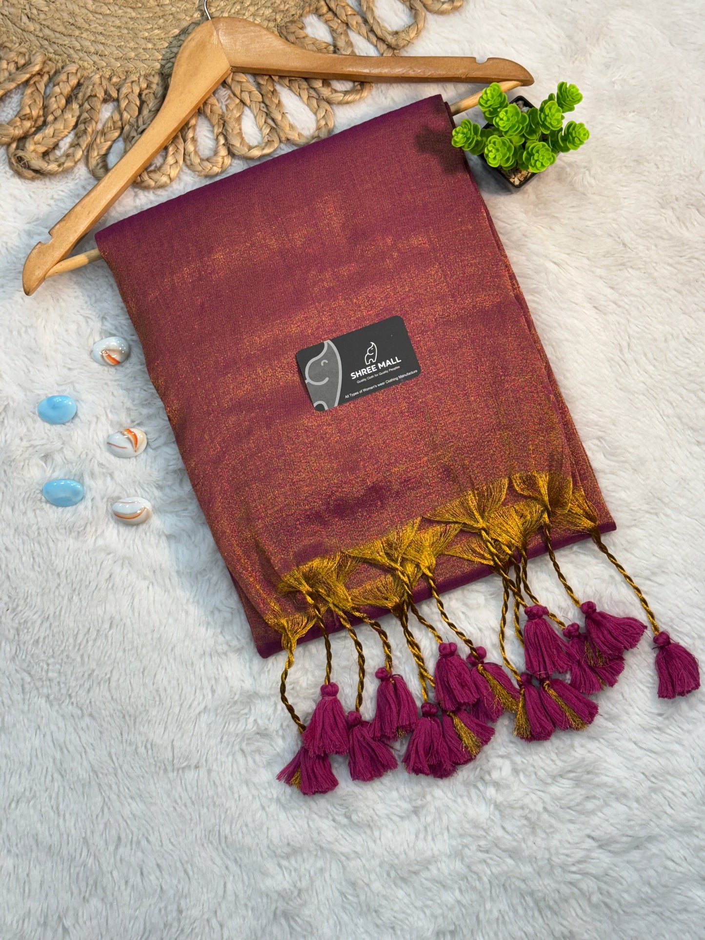 Elegant Singal color Tissue Silk Saree with Traditional Patterns | Lightweight Festive Wear