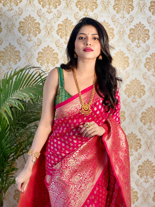 PURE BANARASI SILK SAREE WITH ZARI WEAVING