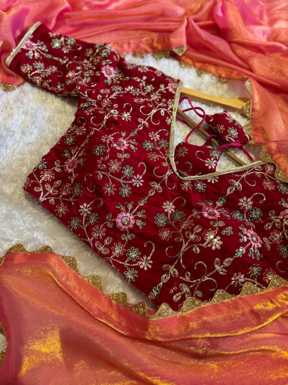 SABYASANCHI SUPER HIT NEW WEDDING AND PARTY WEAR SAREE WITH BLOUSE