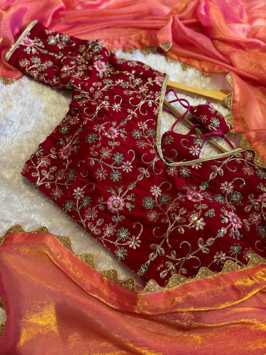 SABYASANCHI SUPER HIT NEW WEDDING AND PARTY WEAR SAREE WITH BLOUSE