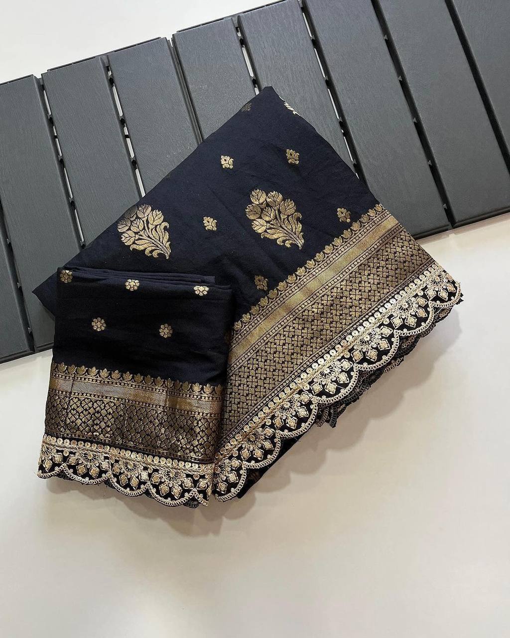 Graceful Designer Saree with Rich Golden Accents
