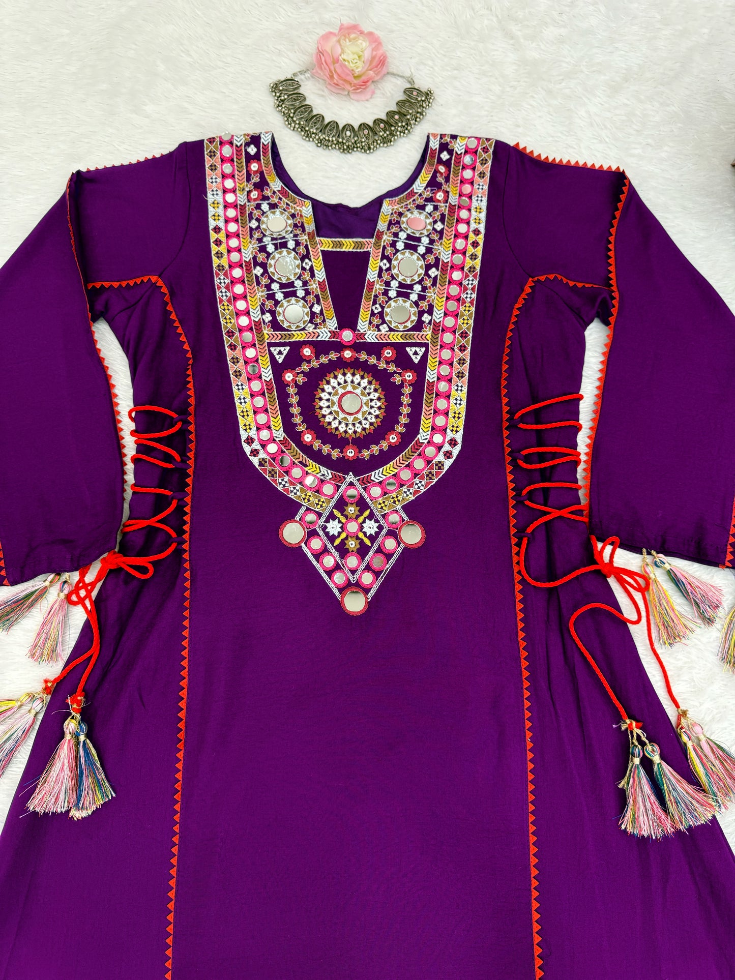 Stylish Palazzo Cord-Set – Thread & Real Mirror Work