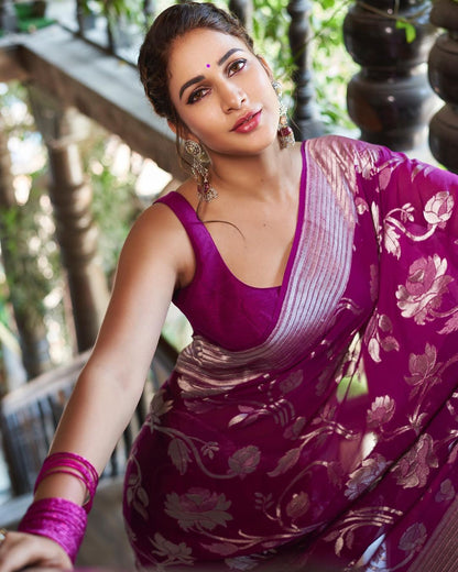 KANJIVARAM LUXURIOUS COMFORTABLE SOFT LITCHI SILK SAREE