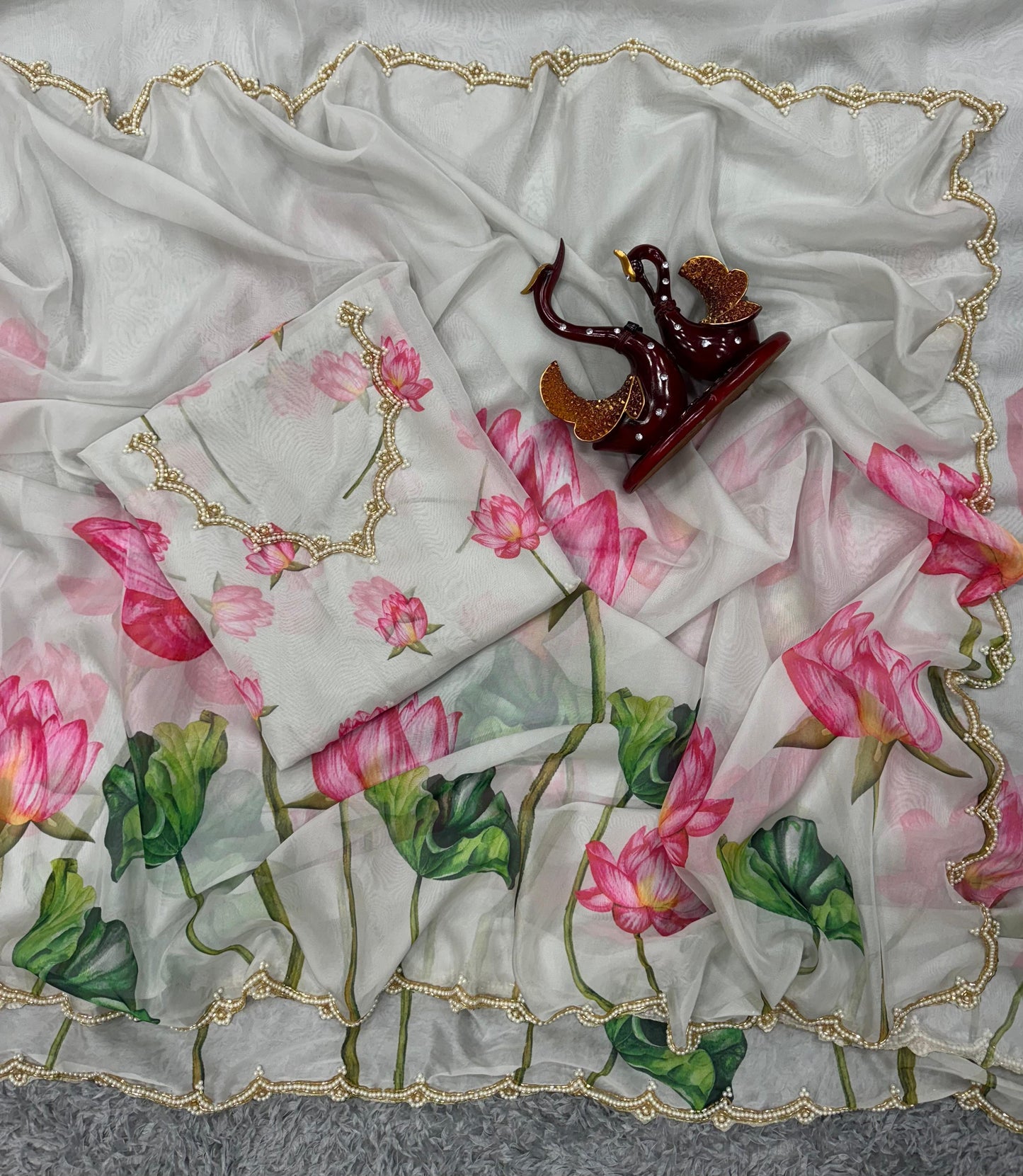 Present a New Exclusive Floral Handwork Saree Collection by Liecryart