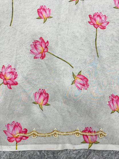 Present a New Exclusive Floral Handwork Saree Collection by Liecryart