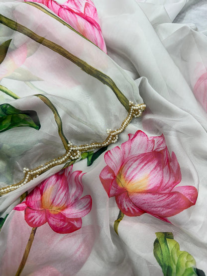 Present a New Exclusive Floral Handwork Saree Collection by Liecryart