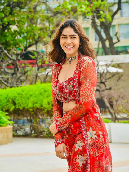 Liecryart Elegant Tibby Silk Designer Sharara Set – Thread & Sequence Work with Digital Print, Festive & Wedding Wear