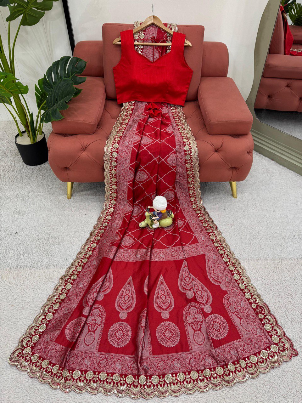 Liecryart Kota Silk Designer Saree – Jacquard with Coding & Sequence Lace Work, Mono Benglori Silk Blouse