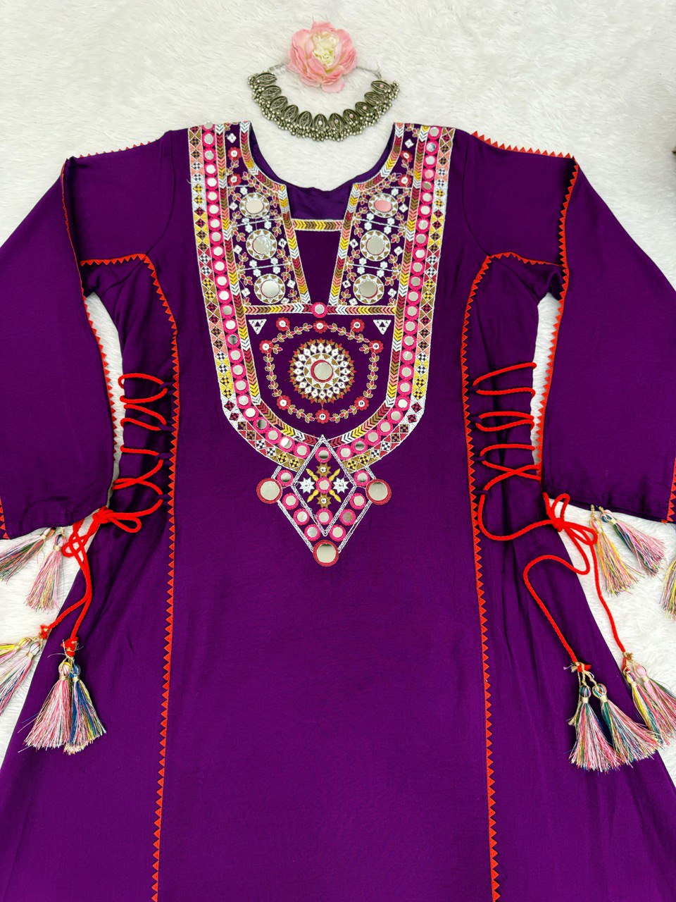 Stylish Palazzo Cord-Set – Thread & Real Mirror Work