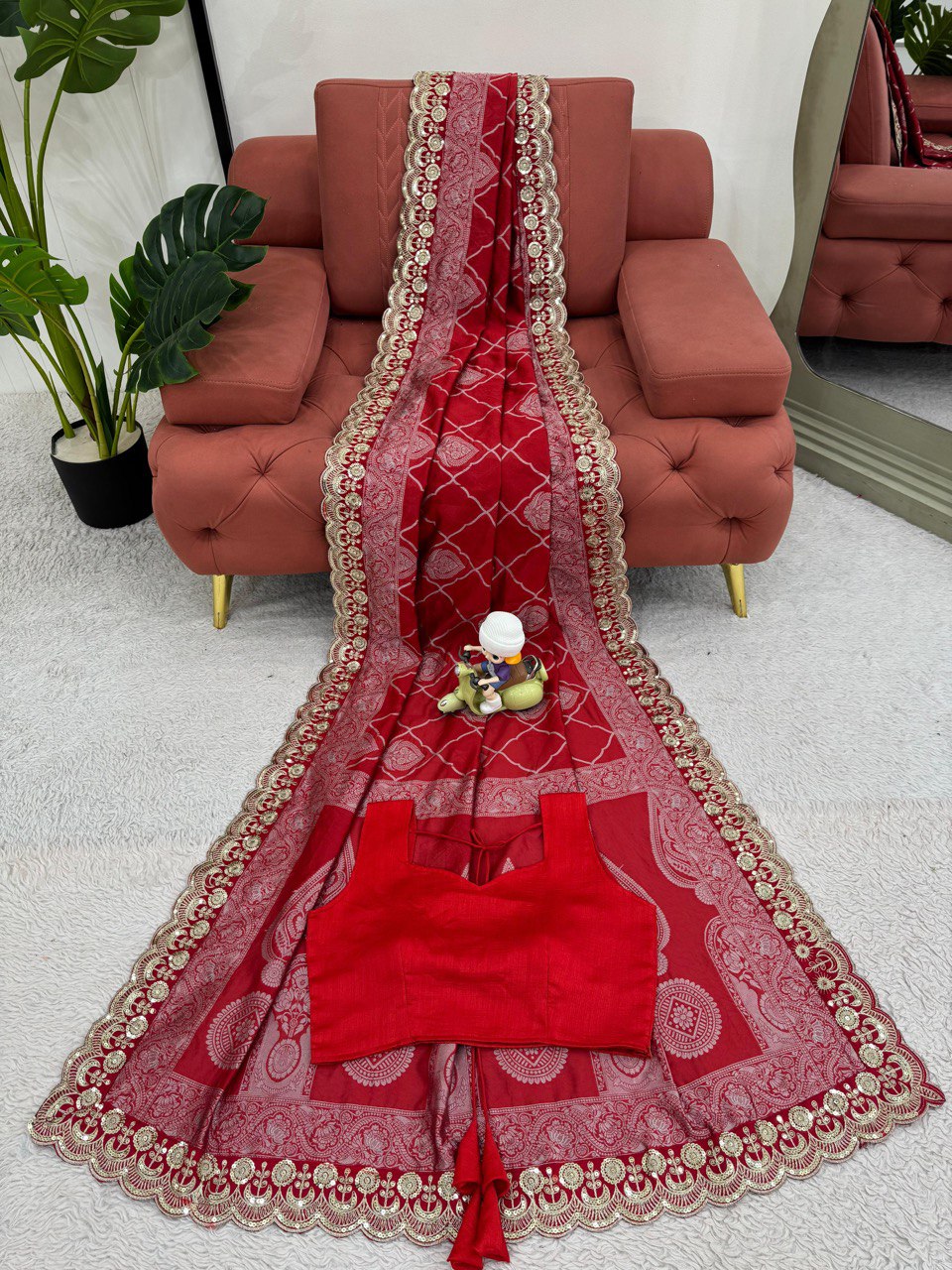 Liecryart Kota Silk Designer Saree – Jacquard with Coding & Sequence Lace Work, Mono Benglori Silk Blouse