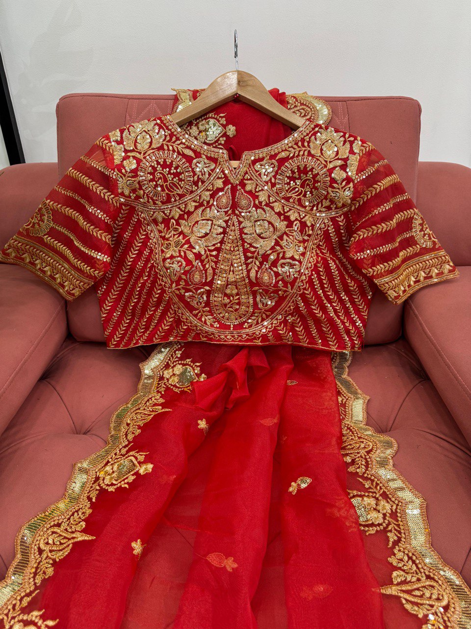 Liecryart Heavy Organza Silk Designer Saree – Thread & Sequence Work with Matching Blouse