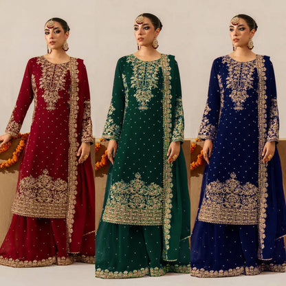 Liecryart Premium Reyon Designer Dress – Digital Print, Mirror & Lace Work, Wedding & Festive Wear