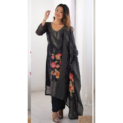 Designer Chanderi Silk Co-ord Set – Jacquard & Digital Print with Dupatta | Festive & Ethnic Wear