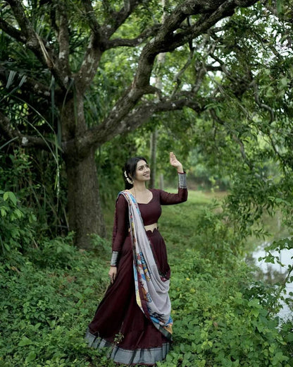 Elegant kalmakari lehenga , light shades to complement to create beautiful aura in all function