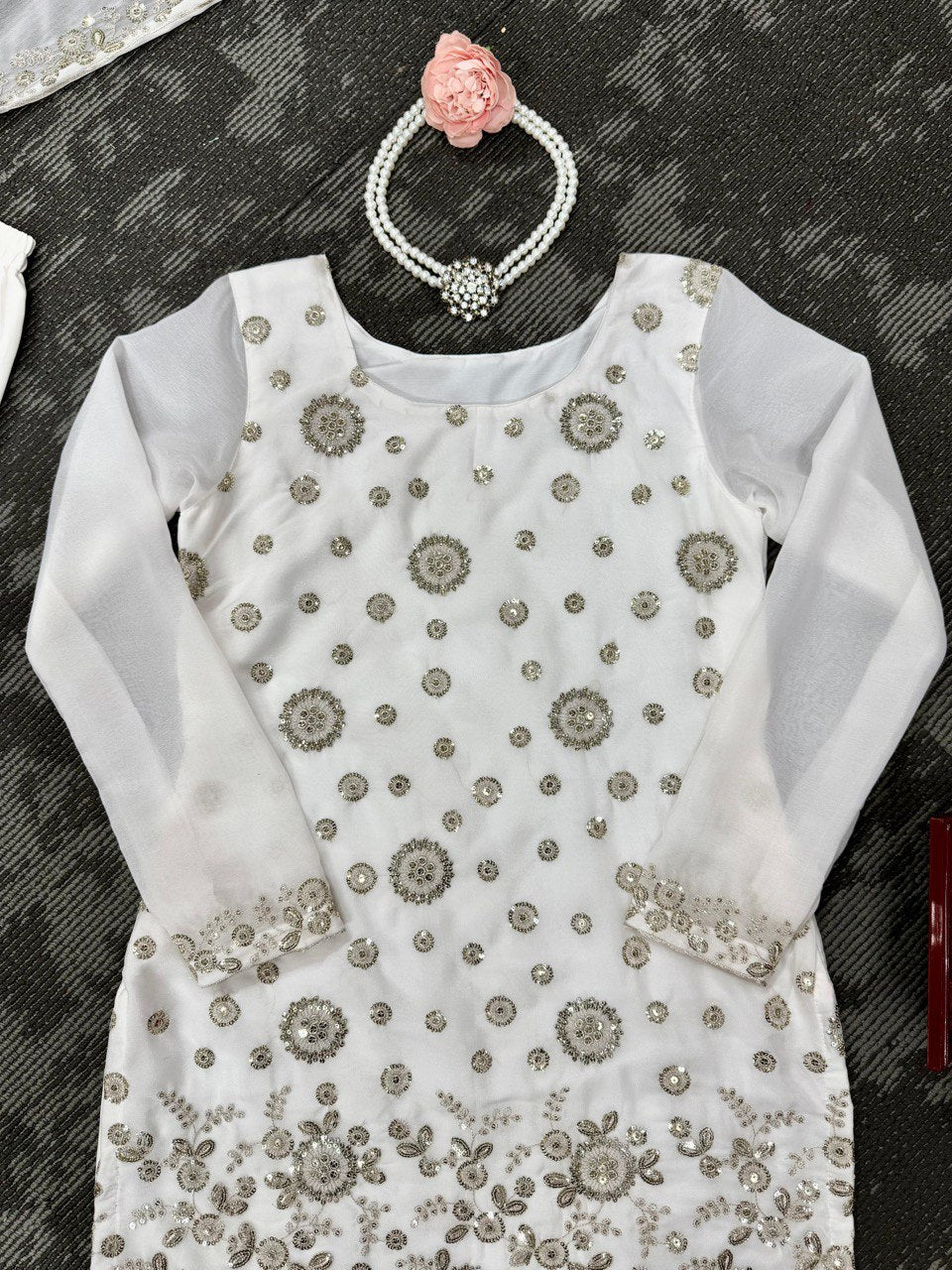 Star Georgette Sharara Set – Thread & Sequence Embroidery with Dupatta