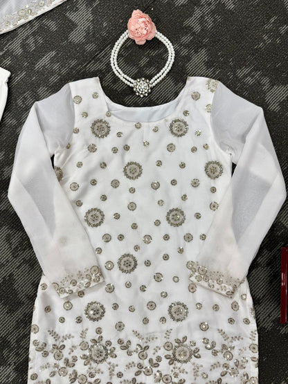 Star Georgette Sharara Set – Thread & Sequence Embroidery with Dupatta