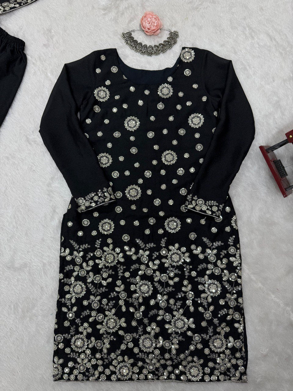 Star Georgette Sharara Set – Thread & Sequence Embroidery with Dupatta