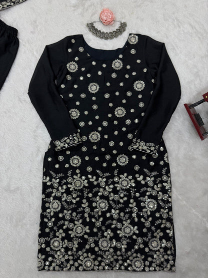 Star Georgette Sharara Set – Thread & Sequence Embroidery with Dupatta