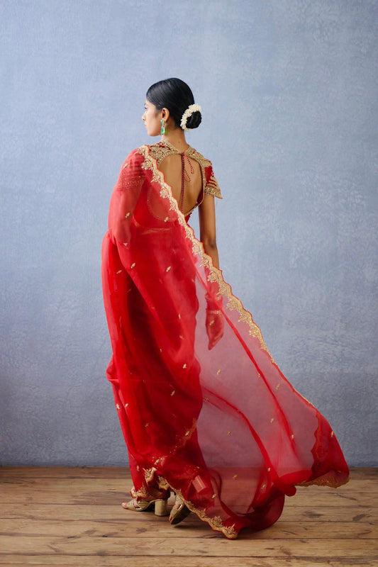Liecryart Heavy Organza Silk Designer Saree – Thread & Sequence Work with Matching Blouse