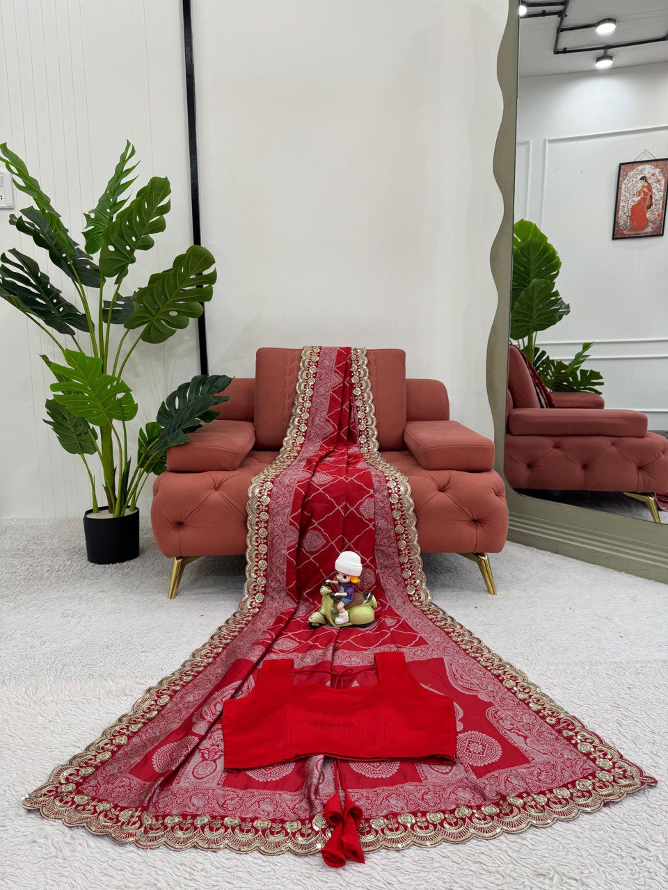 Liecryart Kota Silk Designer Saree – Jacquard with Coding & Sequence Lace Work, Mono Benglori Silk Blouse