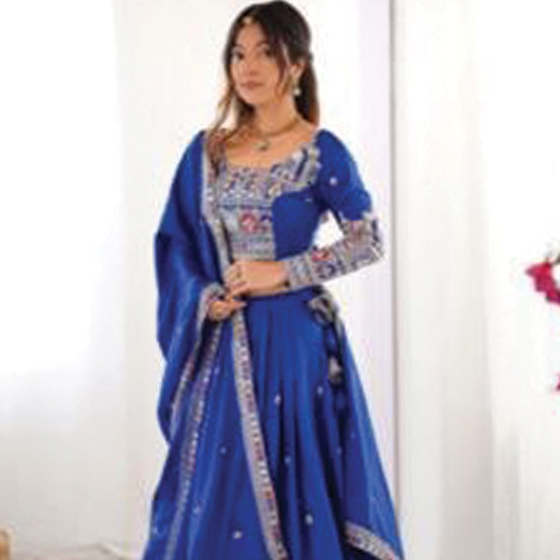 Natural Crepe Silk Lehenga Choli with Dupatta | Coding Dori, Thread & Sequin Work | 9 Colors | Semi-Stitched