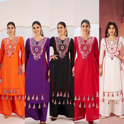 Stylish Palazzo Cord-Set – Thread & Real Mirror Work