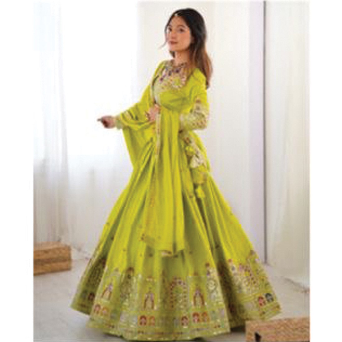 Natural Crepe Silk Lehenga Choli with Dupatta | Coding Dori, Thread & Sequin Work | 9 Colors | Semi-Stitched