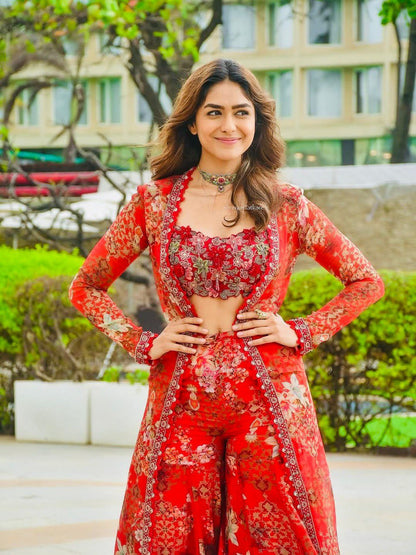 Liecryart Elegant Tibby Silk Designer Sharara Set – Thread & Sequence Work with Digital Print, Festive & Wedding Wear