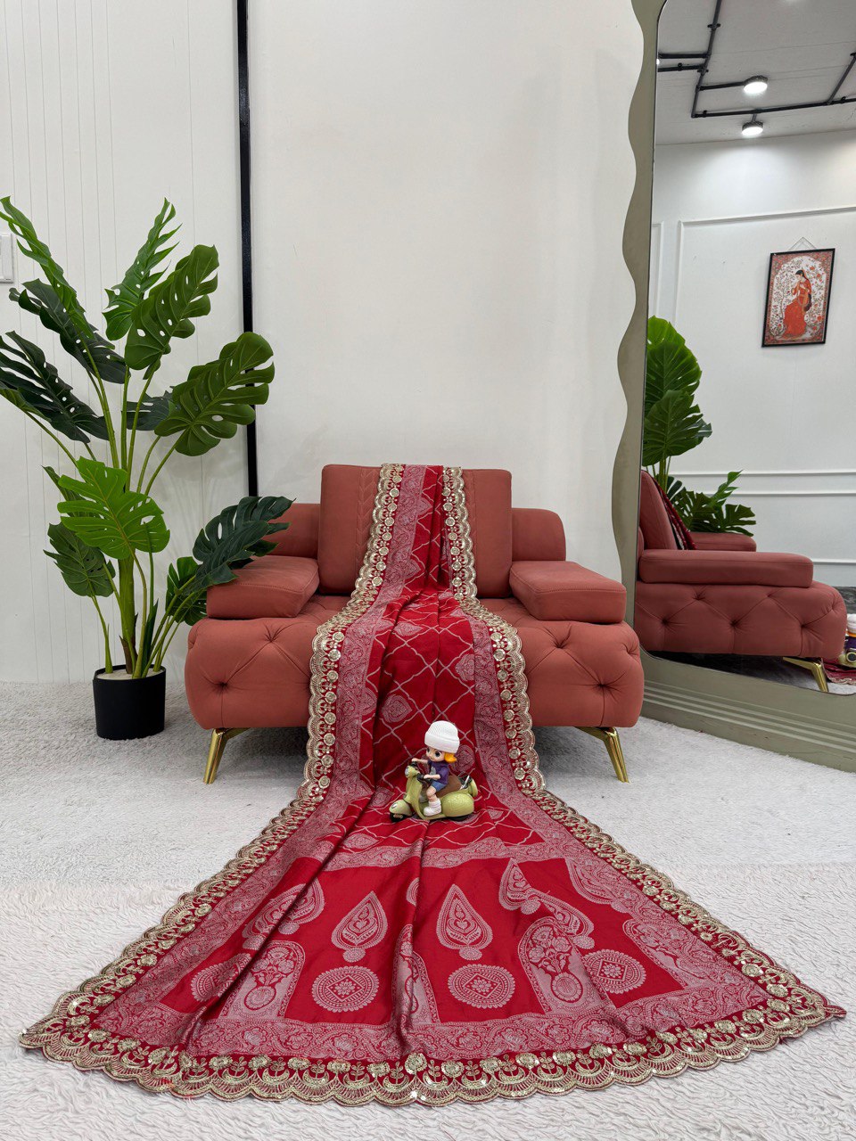 Liecryart Kota Silk Designer Saree – Jacquard with Coding & Sequence Lace Work, Mono Benglori Silk Blouse