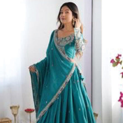 Natural Crepe Silk Lehenga Choli with Dupatta | Coding Dori, Thread & Sequin Work | 9 Colors | Semi-Stitched