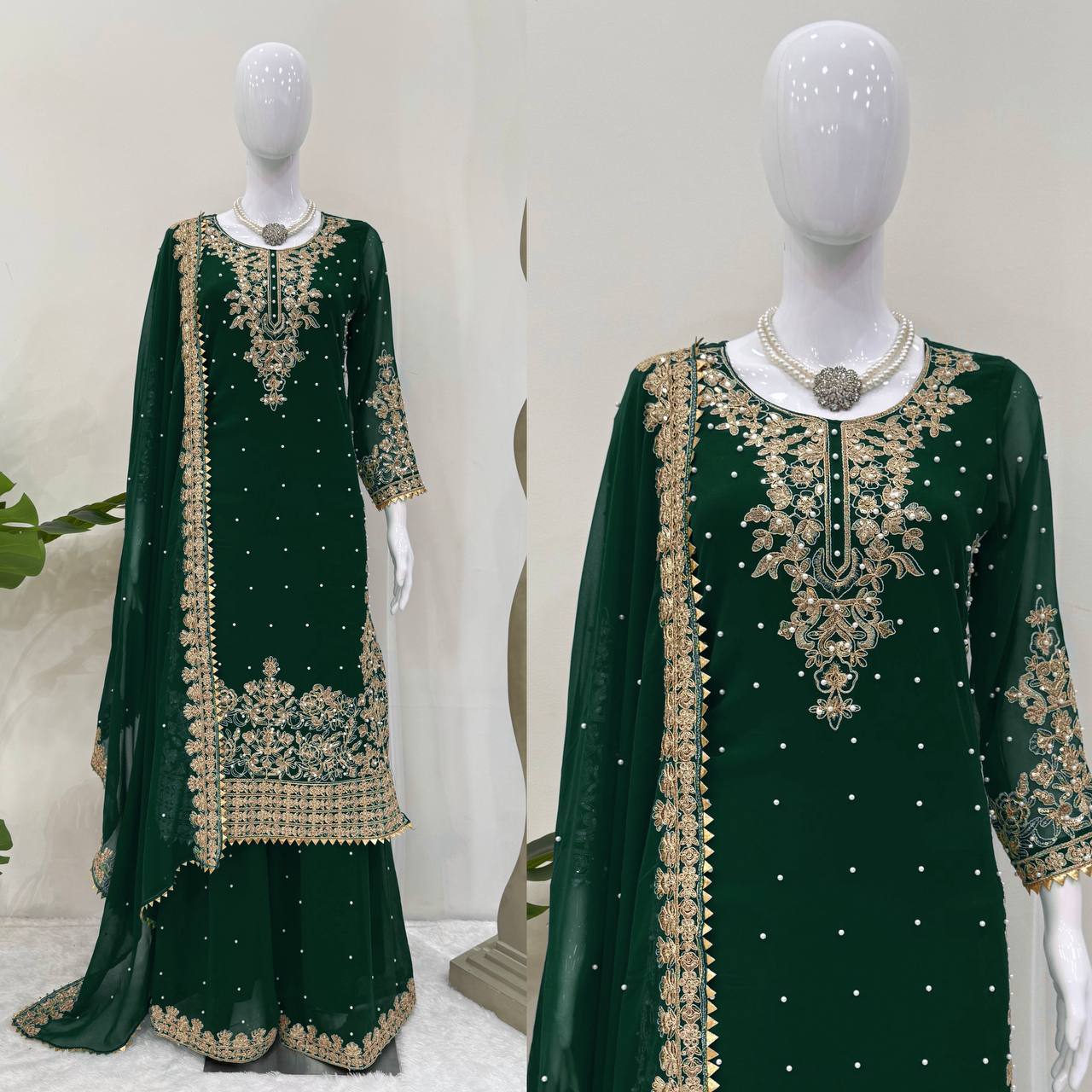 Liecryart Premium Reyon Designer Dress – Digital Print, Mirror & Lace Work, Wedding & Festive Wear