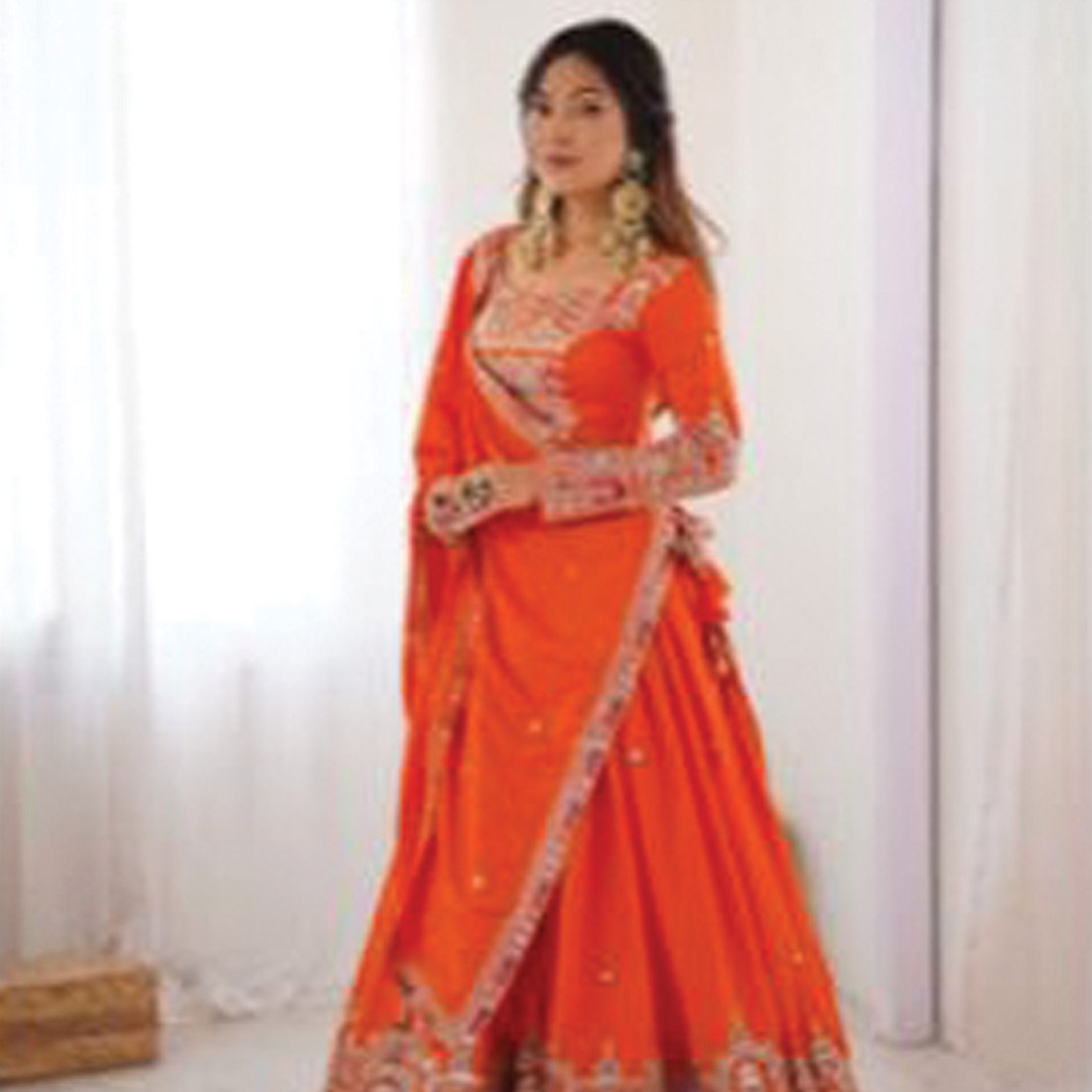 Natural Crepe Silk Lehenga Choli with Dupatta | Coding Dori, Thread & Sequin Work | 9 Colors | Semi-Stitched