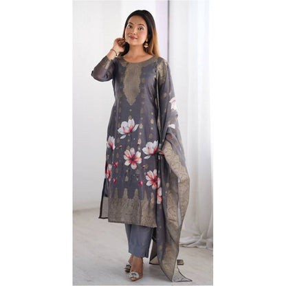 Designer Chanderi Silk Co-ord Set – Jacquard & Digital Print with Dupatta | Festive & Ethnic Wear