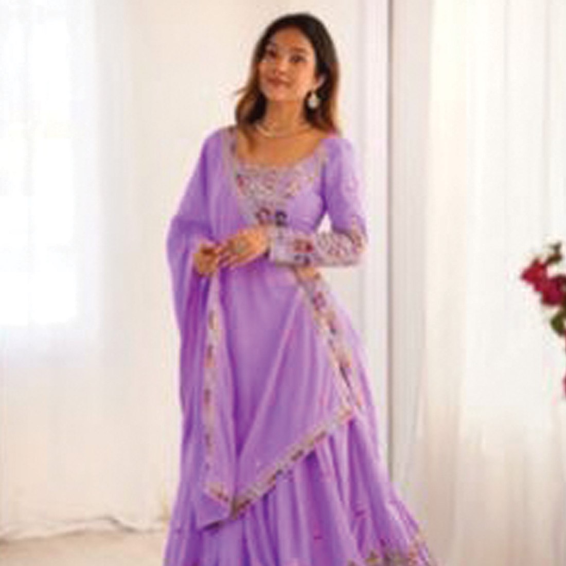 Natural Crepe Silk Lehenga Choli with Dupatta | Coding Dori, Thread & Sequin Work | 9 Colors | Semi-Stitched