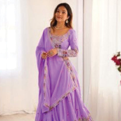 Natural Crepe Silk Lehenga Choli with Dupatta | Coding Dori, Thread & Sequin Work | 9 Colors | Semi-Stitched