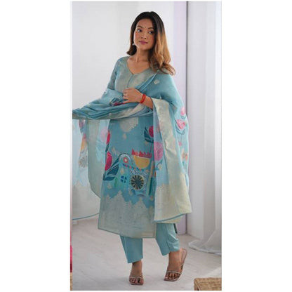 Designer Chanderi Silk Co-ord Set – Jacquard & Digital Print with Dupatta | Festive & Ethnic Wear