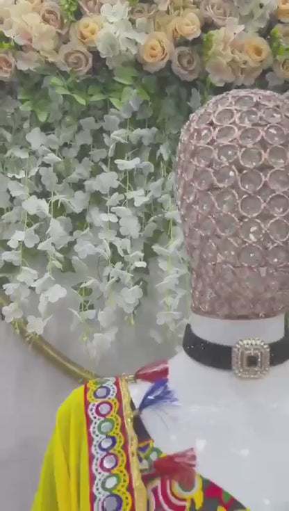 Premium Faux Georgette Lehenga Set – Chain-Stitch & Original Mirror Work | Semi-Stitched | With Dupatta