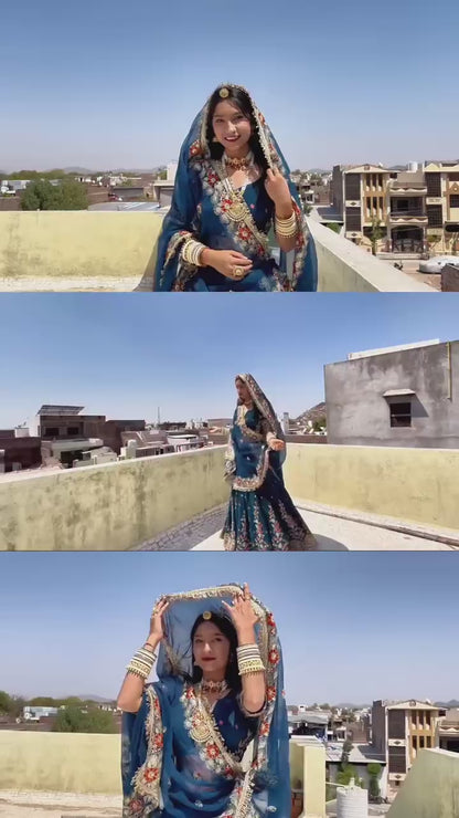 Liecryart Premium Reyon Semi-Stitched Lehenga Set – Digital Print, Mirror & Lace Work, Wedding & Festive Collection