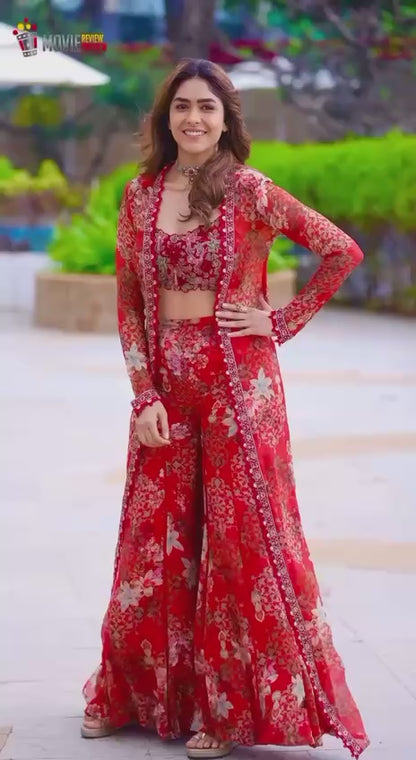 Liecryart Elegant Tibby Silk Designer Sharara Set – Thread & Sequence Work with Digital Print, Festive & Wedding Wear