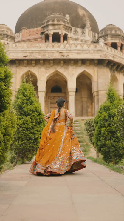 Elegant Foux Georgette Lehenga Choli Set | Thread & Sequin Work | Full Stitched Lehenga with Side Zip