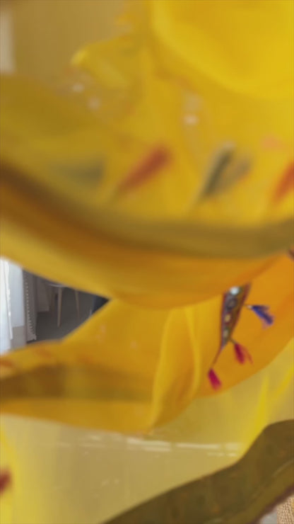 Premium Faux Georgette Lehenga Set – Chain-Stitch & Original Mirror Work | Semi-Stitched | With Dupatta