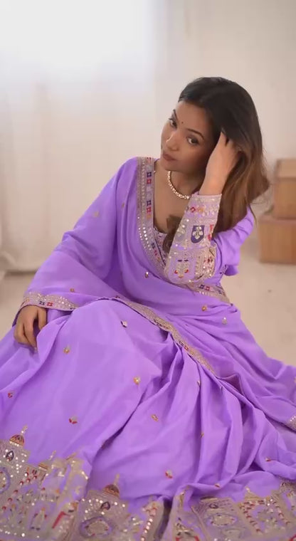 Natural Crepe Silk Lehenga Choli with Dupatta | Coding Dori, Thread & Sequin Work | 9 Colors | Semi-Stitched