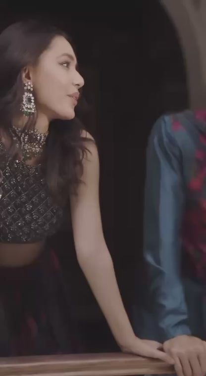 Liecryart Premium Reyon Semi-Stitched Lehenga Set – Digital Print, Mirror & Lace Work, Wedding & Festive Wear